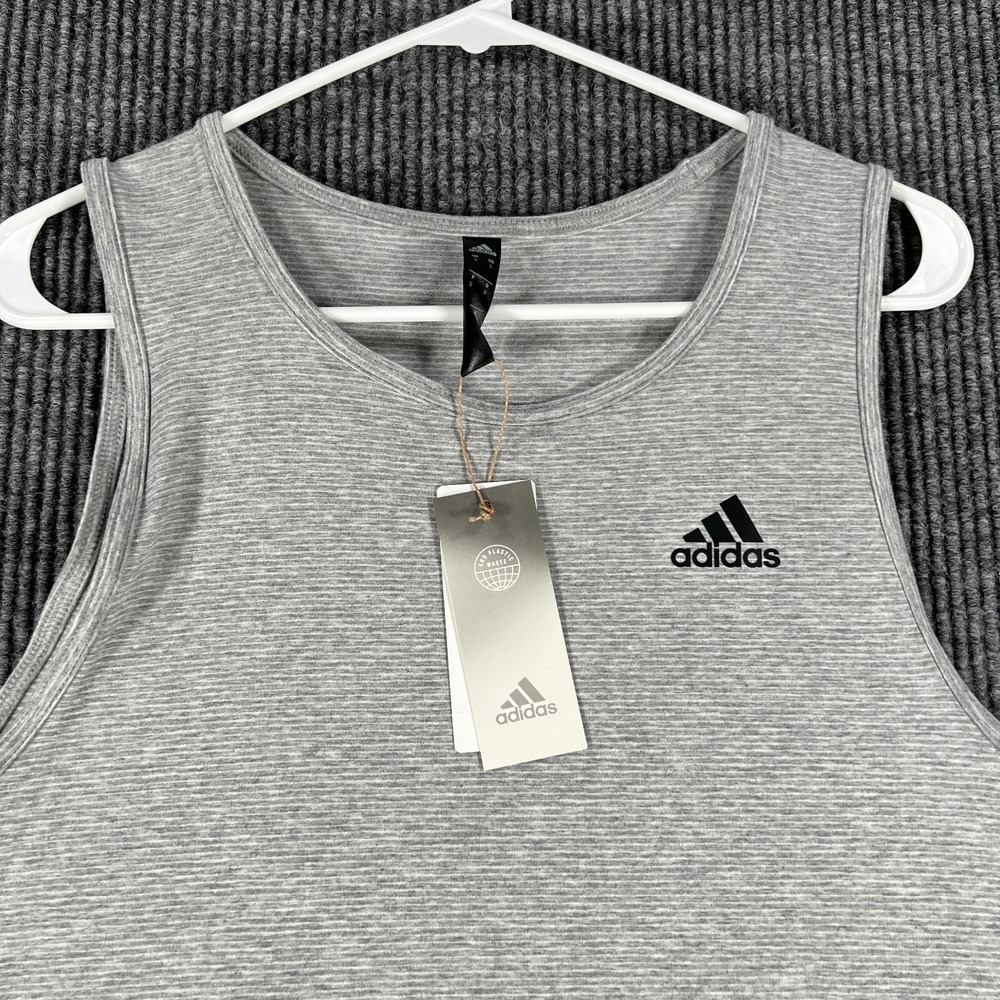 Adidas Tank Top Shirt Mens Small Gray Sleeveless Axis 2.0 Activewear Workout New